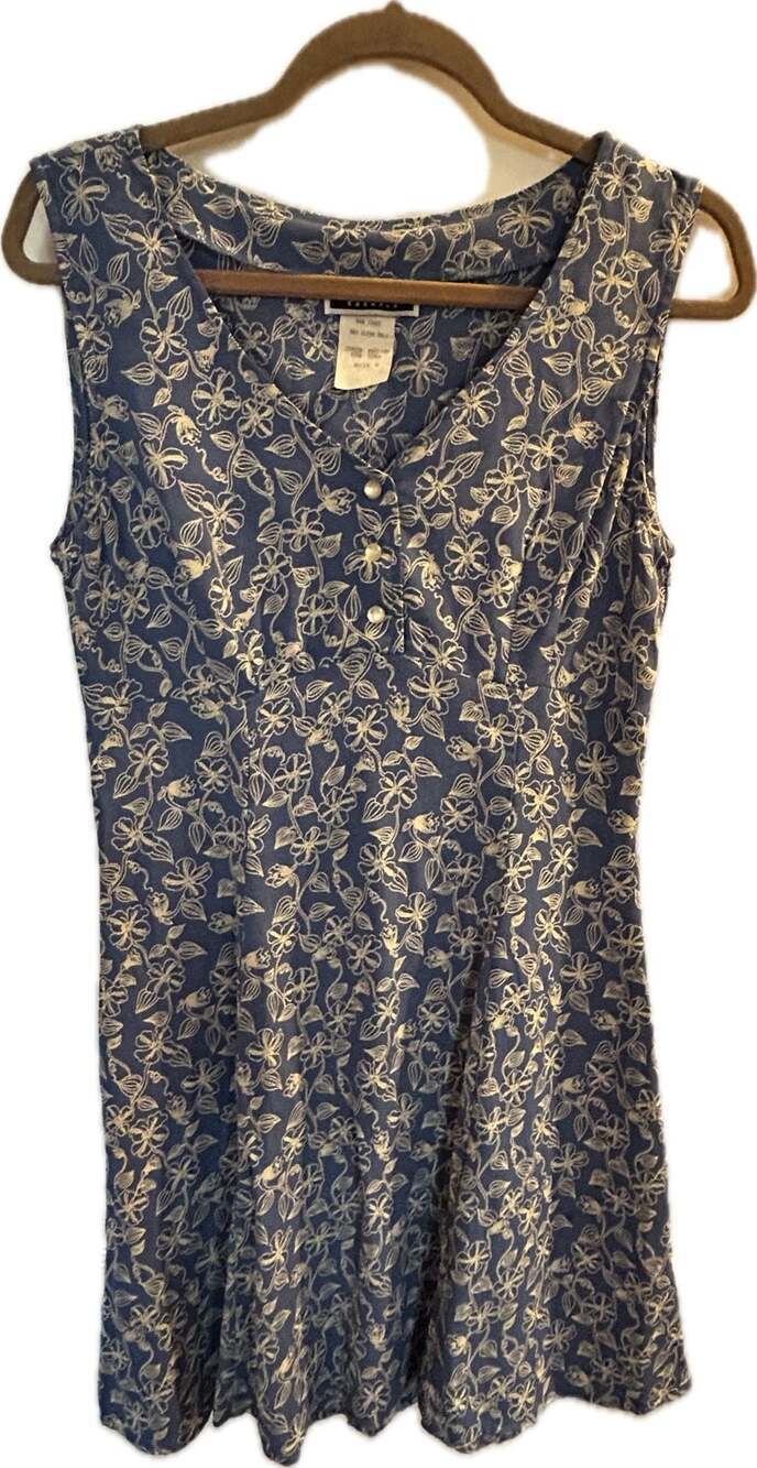 VTG 90s Contempo Casuals Floral Sleeveless Dress Feminine Coquette Cottagecore